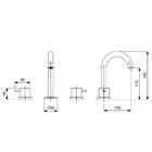 Misturador De Mesa Para Lavatório Basic Três Furos Bica Alta