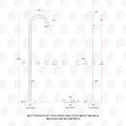 Misturador De Piso Para Banheiro Inox Timonha Pingoo.casa - P