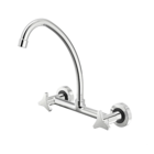 Misturador Duplo Comando Cozinha De Parede Nova Gyro Cromada