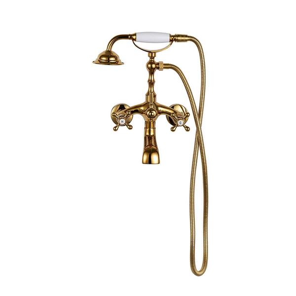 Misturador Duplo Comando De Parede Para Banheira Retrô Vintag