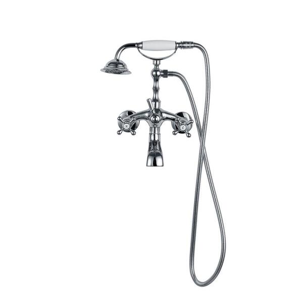 Misturador Duplo Comando De Parede Para Banheira Retrô Vintag