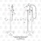 Misturador Duplo Comando De Piso Para Banheira Retrô Vintage