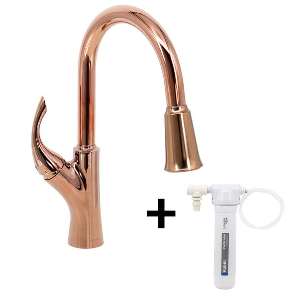 Misturador G Monocomando Extensível Rose Gold Nias Filtro