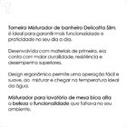 Misturador Kimetais 1877 C 58 Lavatorio Mesa Bica Alta 1/4v D