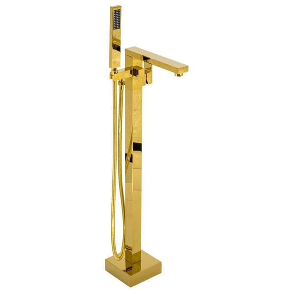 Misturador Monocomando Banheira De Piso Lux Dourado Gold