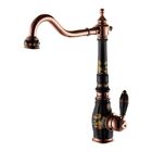 Misturador Monocomando - Bica Alta -  Acabamento Preto E Rose