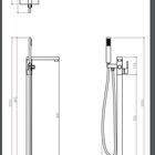 Misturador Monocomando De Coluna Para Banheira - Acabamento C
