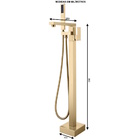 Misturador Monocomando De Piso Para Banheira Dourado