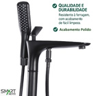 Misturador Monocomando De Piso Para Banheira Preto