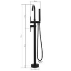 Misturador Monocomando De Piso Para Banheira Redondo Preto