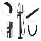 Misturador Monocomando De Piso Para Banheira Redondo Preto