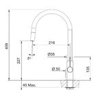 Misturador Monocomando Fosco Smart Pull Out Extensor Flexível