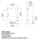 Misturador Monocomando Para Cozinha De Mesa Ultra Clean Bistr