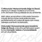 Misturador Monocomando Para Lavatório De Mesa Edge Cromado -