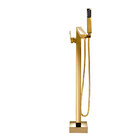 Misturador Monocomando Piso Para Banheira Quadrado Dourado