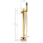 Misturador Monocomando Piso Para Banheira Quadrado Dourado