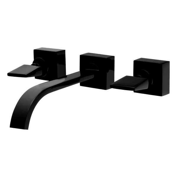 Misturador Para Banheiro Parede Prima Preto Brilhante Fani