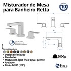 Misturador Para Banheiro Retta Rose Gold Fani