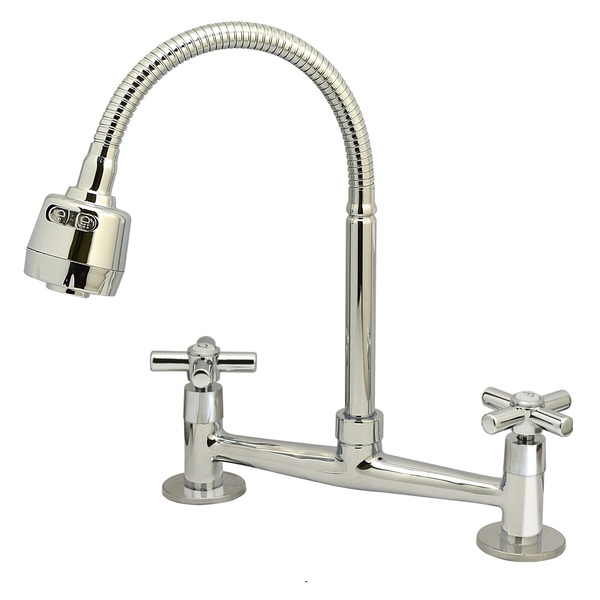 Misturador Pia Bica Alta Cromada Cruzeta Gourmet Stoc