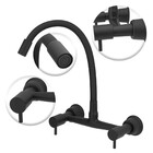 Misturador Pia e Parede Cozinha Bica Alta Preta Color Stoc