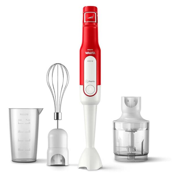 Mixer Philips Walita Pro Mix Branco E Vermelho 400w Ri2622