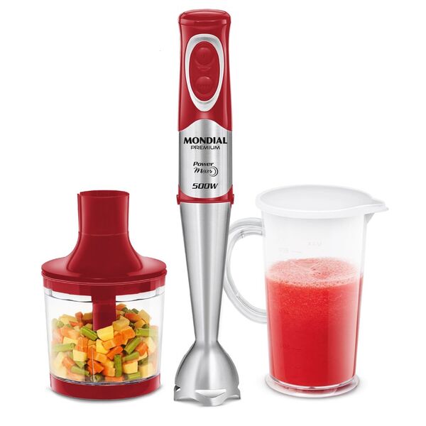 Mixer Premium Mondial M-10 500w Vermelho Com Inox 127v