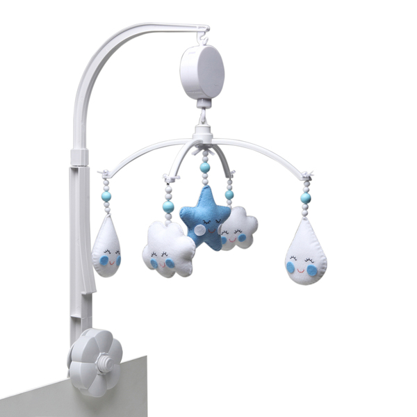 Móbile Musical Chuva De Amor Azul Quarto Bebê