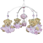 Móbile Musical Ursinha Princesa E Balão Rosa Quarto Bebê