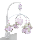 Móbile Musical Ursinha Rosa Chevron E Coração Quarto Bebê