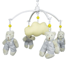 Móbile Musical Ursinho Cinza E Nuvem Quarto Bebê