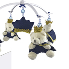 Móbile Musical Ursinho Príncipe Marinho Quarto Bebê