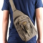 Mochila Alça Transversal Em Lona Brasil Ja8016 Marrom