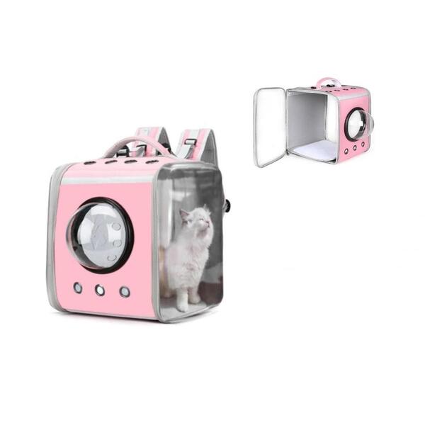 Mochila Bolsa Pet Rosa Transporte Gato Cachorro Astronauta Ca