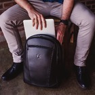 Mochila De Couro Italiano Para Viagem E Notebook 15.6" - Nw07