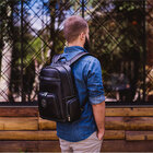 Mochila De Couro Italiano Para Viagem E Notebook 15.6" - Nw07