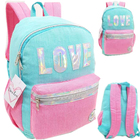 Mochila Escolar Juvenil Love Holográfico Dl1264