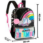 Mochila Juvenil Costas Escolar Feminina Holográfica Glitter