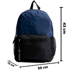 Mochila Masculina Bolsa Escolar Básica Menino Costas Cinza Az