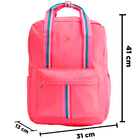 Mochila Menina Costas Escolar Bolsa C/ Bolso Lateral Listras