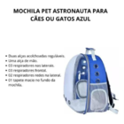 Mochila Pet Panorâmica Para Transporte De Cães E Gatos - Azul