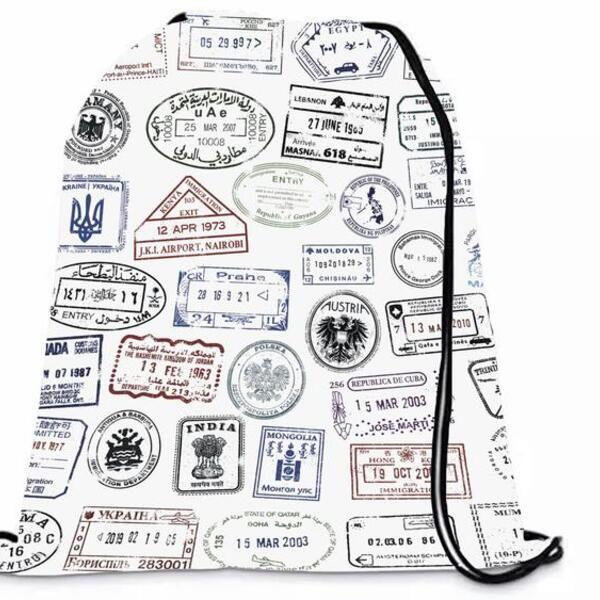Mochila Saco Personalizada Academia Viagens Carimbo De Passap