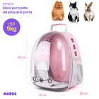 Mochila Transporte Pet Visão Astronauta Cão Gato Madog Rosa