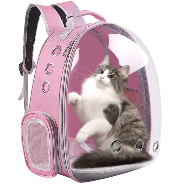 Mochila Transporte Pet Visão Astronauta Cão Gato Madog Rosa