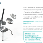 Modelador De Hambúrguer Industrial 13cm Prensador Anodilar
