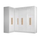 Modulação 1 Canto 2 Portas Puxador Em Mdf Paris Branco