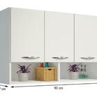 Modulado Armário Multiuso C 3 Portas Branco 90cm