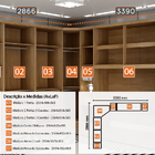 Modulado Casal Completo 6 Portas 8 Gavetas - Rizon-cumaru - M