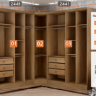 Modulado Closet Completo 9 Portas 6 Gavetas - Rizon-cumaru/fe