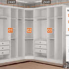Modulado Closet Completo Espelhado 9 Portas 6 Gavetas - Linea