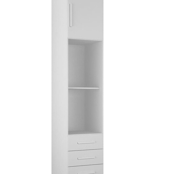 Modulado Mesa De Cabeceira 3 Gavetas - Orion-branco - Leifer